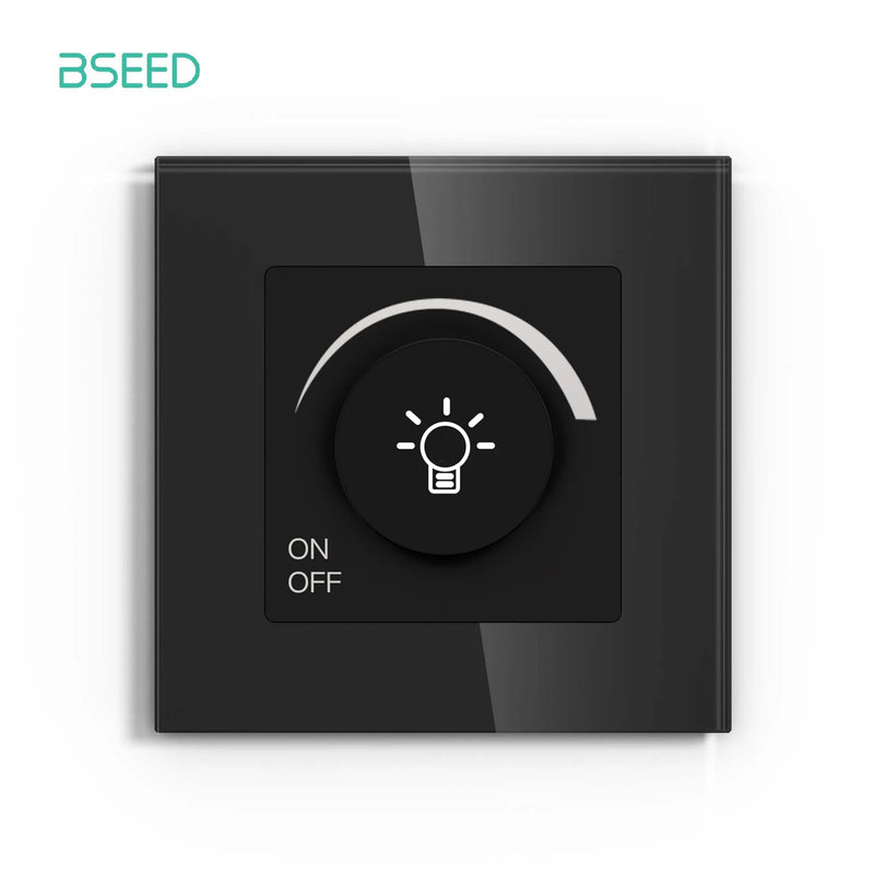 BSEED Light Dimmer Switch Rotary Knob Switch for Light Dimming Glass Frame Panel Fan Speed Control Switch Light Dimmable Switch