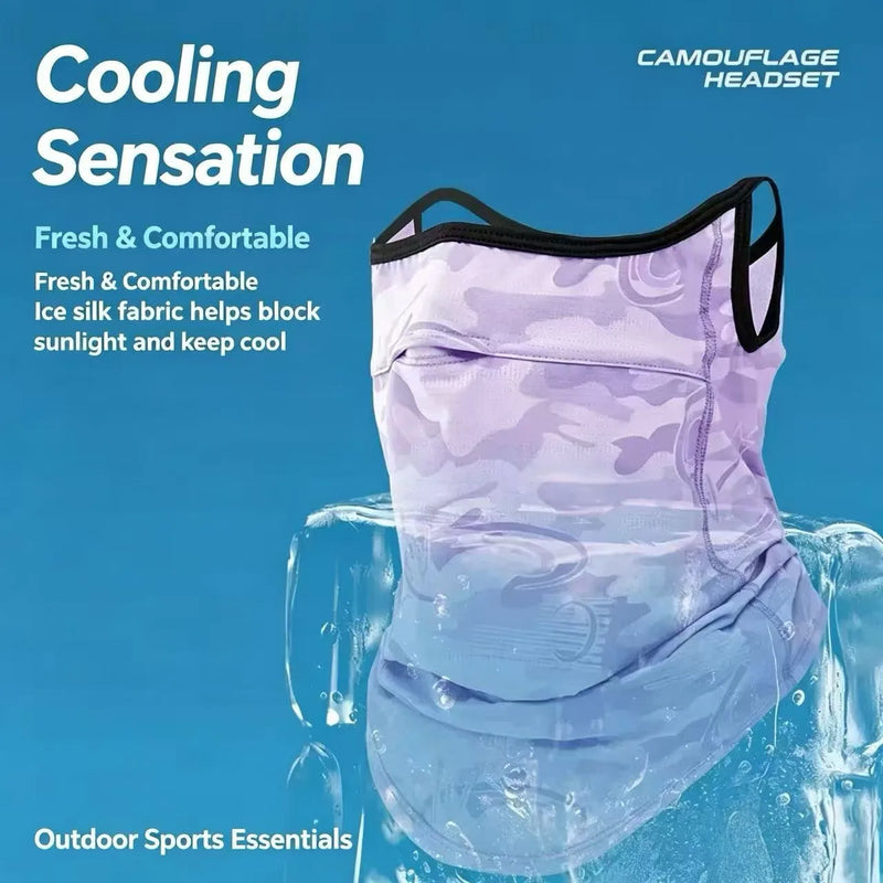 Unisex Summer Ice Silk Sunscreen Face Mask UV Protection Neck Protection Outdoor Cycling Fishing Scarf Face Mask
