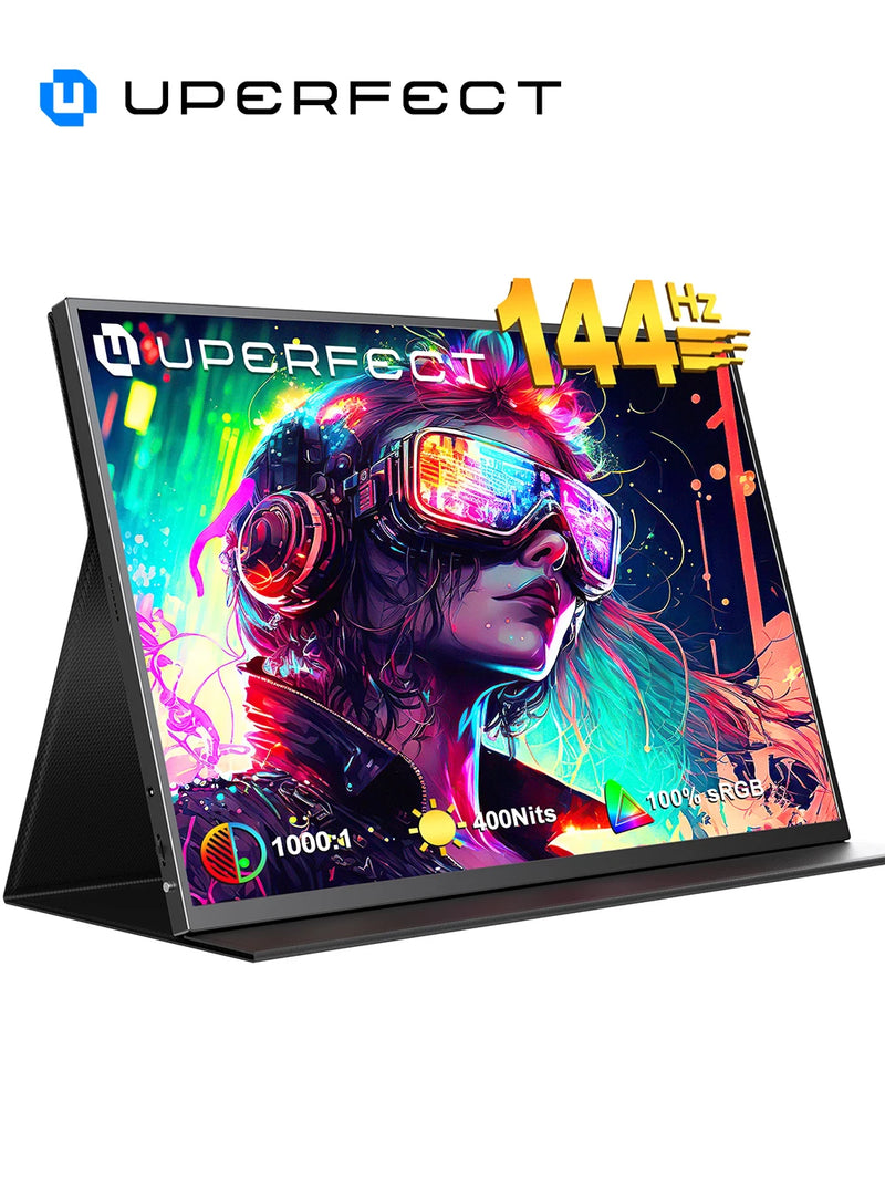 UPERFECT UGame B118 100% DCI-P3 2K FreeSync Portable Monitor 144Hz Gaming Display With HDR For Switch Steam Deck PS4/5 XBOX ONE