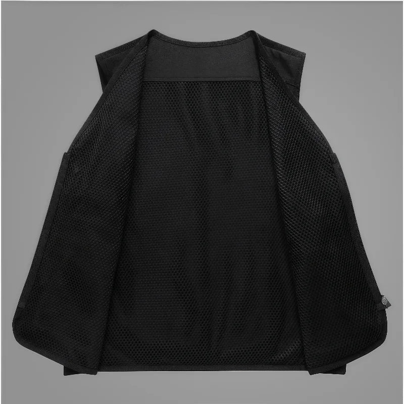 New Multi-pocket high-end  Work and leisure vest Summer outdoor fishing lightweight vest custom logo printed team jacket