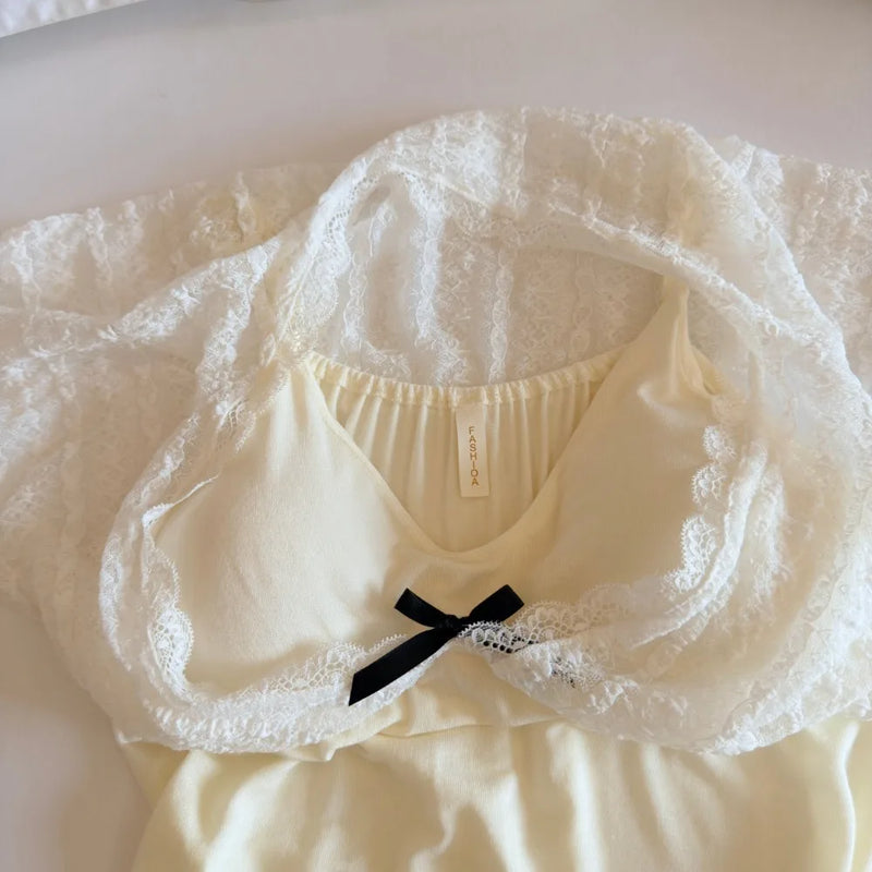Thin Summer New Pajama Set Woman Nightwear Elegant Short Sleeve Two-Piece Homewear Chest Pads Sleepwear Women's Home Clothes