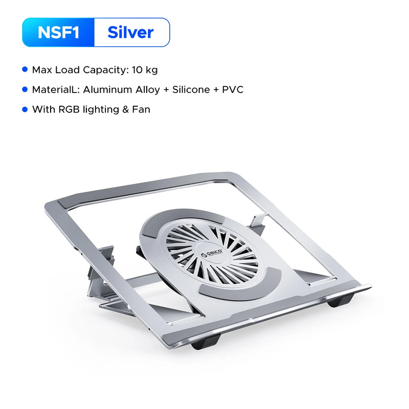 ORICO Laptop Stand for Desk Adjustable Riser 360° Rotating Ergonomic Notebook Holder Game RGB for All Laptops up 17 Inch