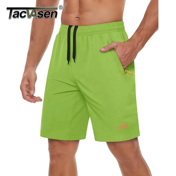 TACVASEN Quick Dry Athletic Running Shorts with Zipper Pockets Men's Summer Shorts for Gym Training Workout Hiking Casual Shorts