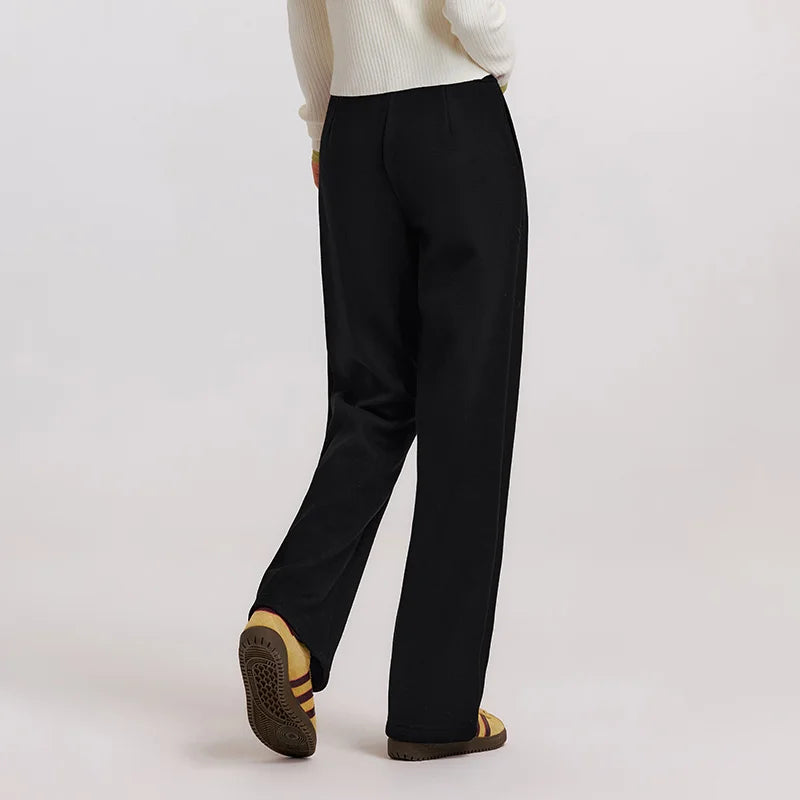 Semir Solid Pants Wool Blend WideLeg Women Winter 2025 Fleece Soft Warm Comfortable Elegant Casual Trousers