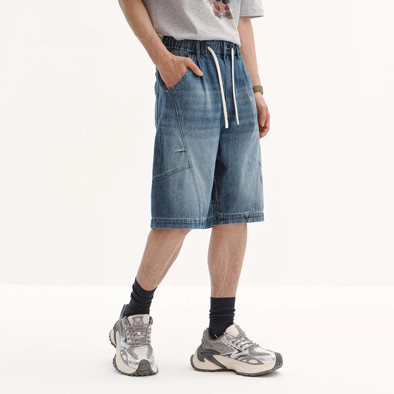 Semir Men Pants Denim Loose Waist Binding Elastic Drawstring Casual Style Soft Comfortable Daily Wear 2026 Summer Fashion Top