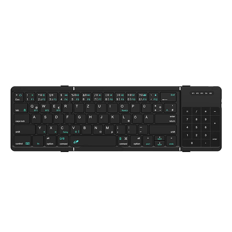 NILLKIN Mini Folding Wireless Bluetooth Keyboard Spanish Arabic German with Touchpad for PC Mac Smartphone Windows Android IOS