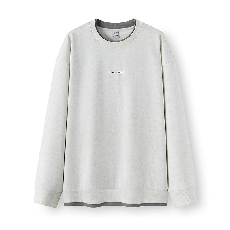 Semir Men Fleece Sweatshirt Modern Style Layered Look Loose Fit Crew Neck Fleece Lined Graphic Print 2026 New Winter Daily Wear
