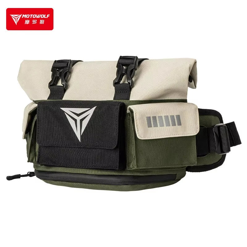 MOTOWOLF Motorcycle Riding Waist Pack Large Capacity Backpack Men Women Waterproof Multiple Pockets Rider Crossbody Bag