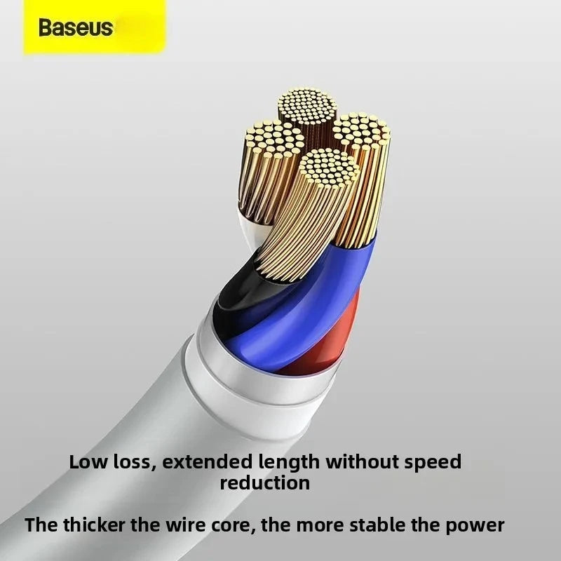 ខ្សែសាកទិន្នន័យ BASEUS Typec 5A 40W សាកលឿនសម្រាប់ទូរស័ព្ទ Huawei Xiaomi Honor