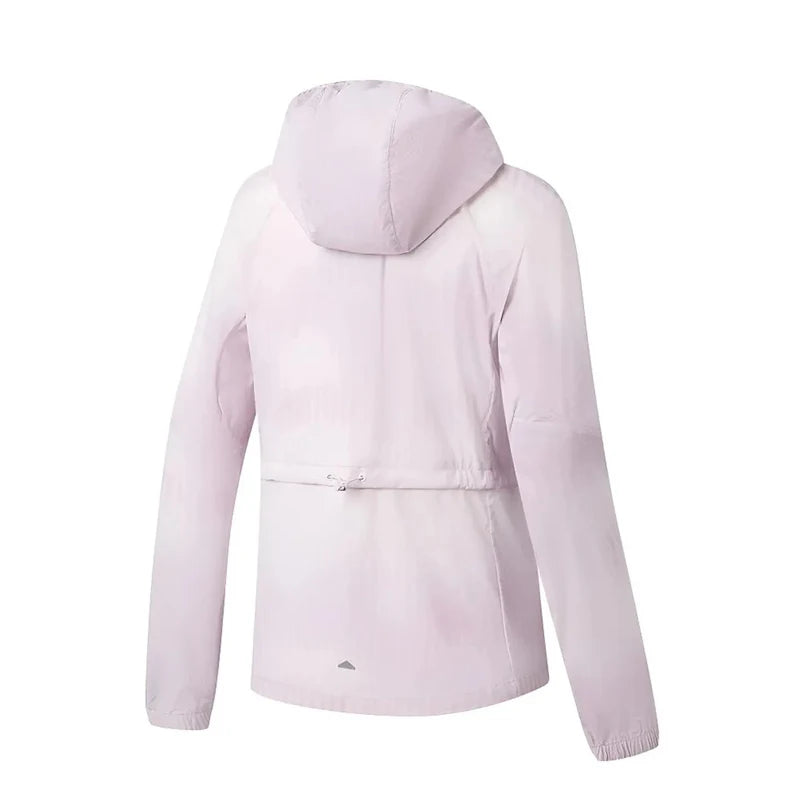 អាវ កីឡា រត់ សម្រាប់ នារី Li-Ning LN WIND PROOF ឆ្លុះ បញ្ចាំង ពន្លឺ 87% Polyamide 13% Elastane AFDW456