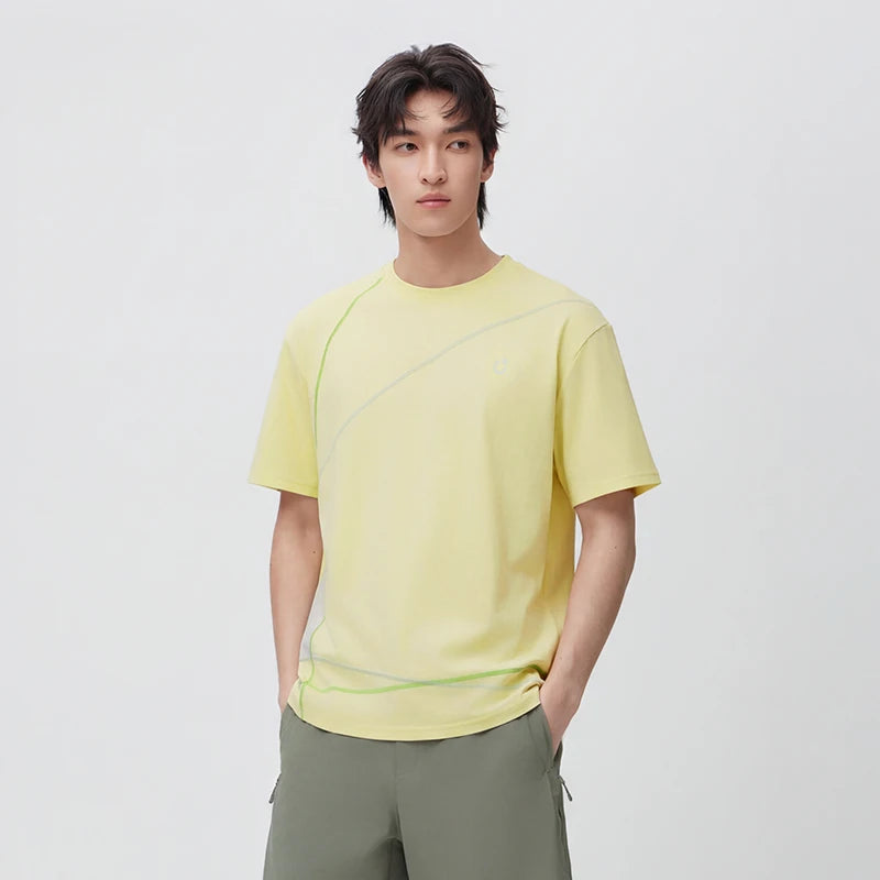 Semir Unisex Tshirt 2026 Color Block Printed Crew Neck Light Sports Style Outdoor Casual Soft