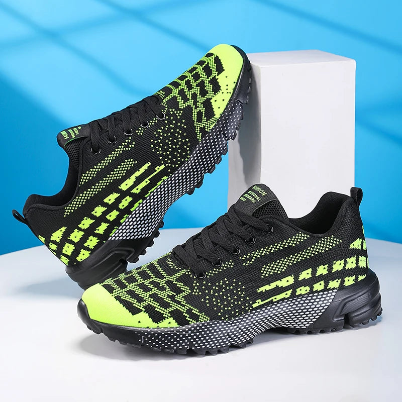 Mens Running Shoes Lightweight Breathe Mesh Casual Training Sneakers Thick Sole Cushioning Trendy Tennis Shoes for Man