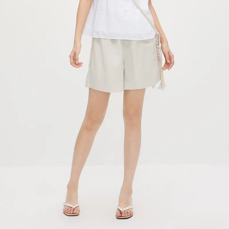 Semir Women Shorts Ruffle Draping Loose Casual Straight Shorts 2026 Summer Relaxed Style