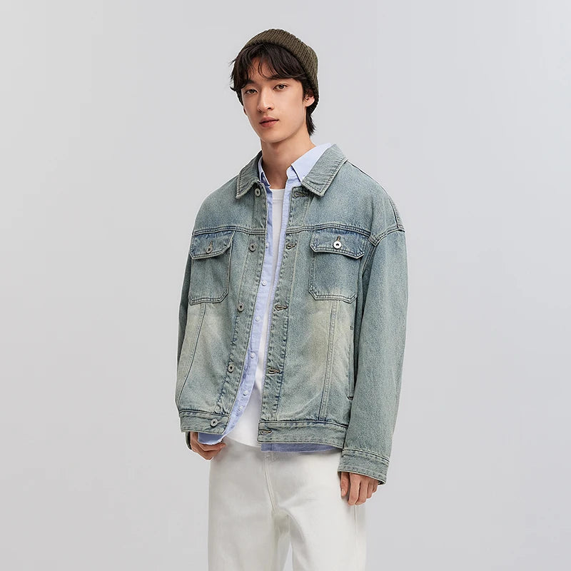 Semir Workwear Denim Jacket Retro Style Soft Texture Men Spring Casual Fashion Trend Comfortable Loose Fit StreetStyle New 2026