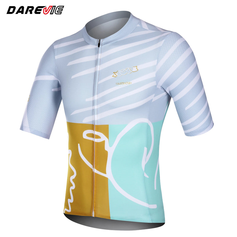អាវយឺតជិះកង់ DAREVIE ស្រាល ទន់ ធន់នឹងការរអិល កម្រិតហ្វឹកហាត់បុរស ស្លៀកសម្រាប់ជិះកង់ Maillot ស្រូបយកសំណើម ស្ងួតរហ័ស