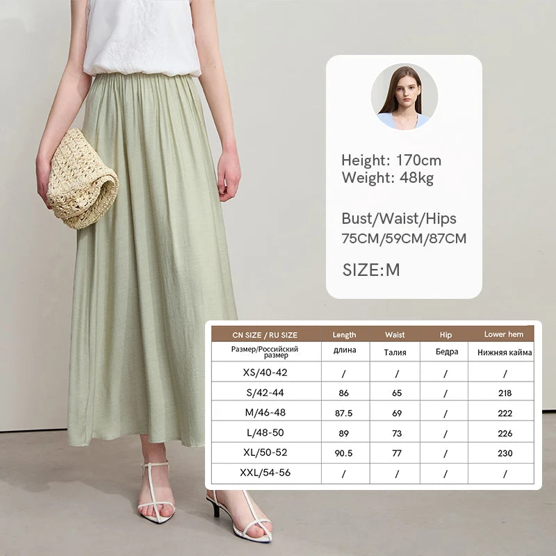 អាវ Amii Minimalism Chiffon ពាក់កណ្តាលសំពត់សម្រាប់នារី រដូវក្តៅឆ្នាំ ២០២៥ អាវថ្មីមូលដ្ឋានពណ៌រឹង លក់ដាច់ដោយឡែក សំពត់បត់ផ្នត់ 12552059