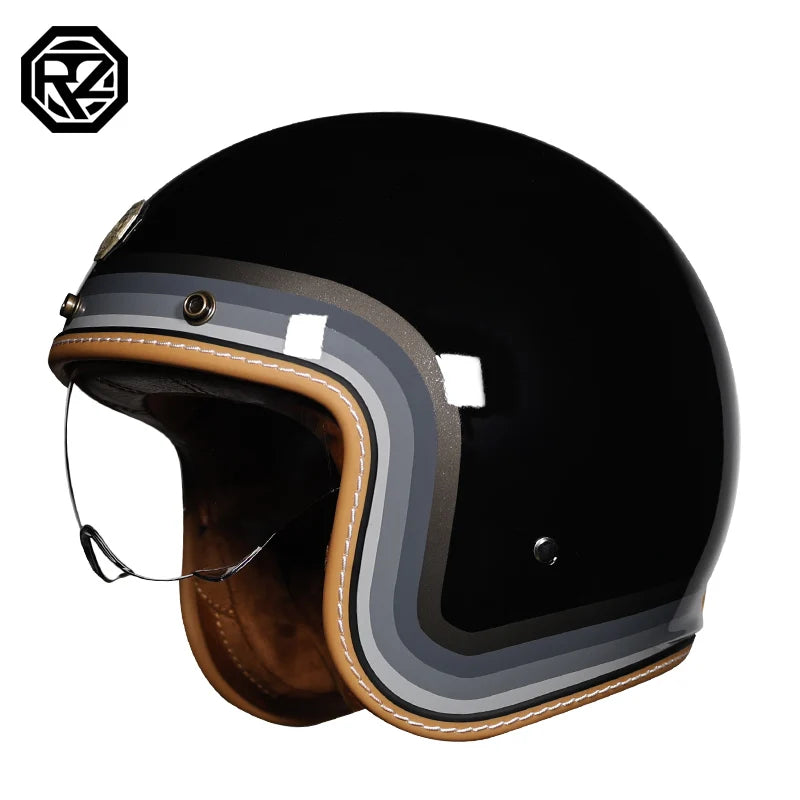 Retro motorcycle helmet 3/4 open half helmet unisex capacete vintage ABS material ORZ-301