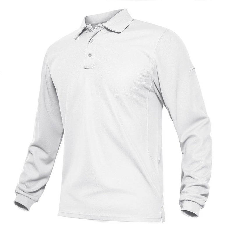 TACVASEN Summer Long Sleeve Performance Quick Drying Polos T-shirts Mens Office Shirt Golf Team Work Shirts Casual Tops