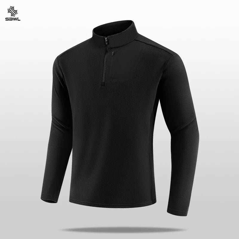 SBWL High-quality Outdoor Sports Inner Lining Autumn/Winter Warm Long-sleeved Stand-up Collar T-shirts Running Jackets Tops