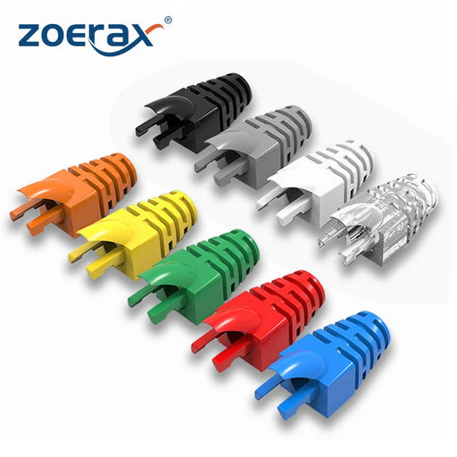 ZoeRax 100pcs Cat5E CAT6 RJ45 Ethernet Network Cable Strain Relief Boots Cable Connector Plug Cover