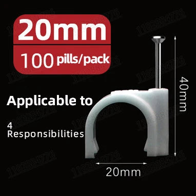 100pcs 6mm Round Steel Nail Cable Wire Wall Hanging Screw Clips Cable Clip For RG59 RG6 White High Quality Low Price Favorable