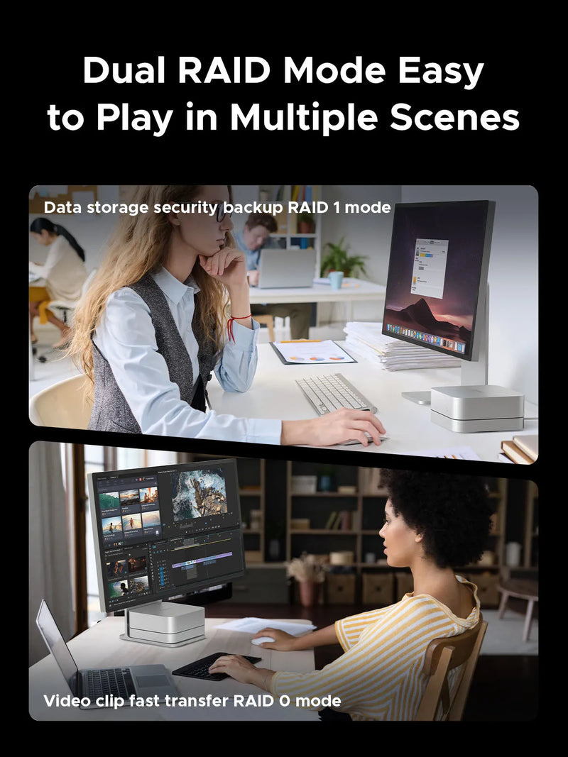 ORICO StudioLink External Hard Drive Enclosure 2.5-inch SATA External USB 3.2 to SATA 10Gbps Hard Drive Enclosure for Mac mini