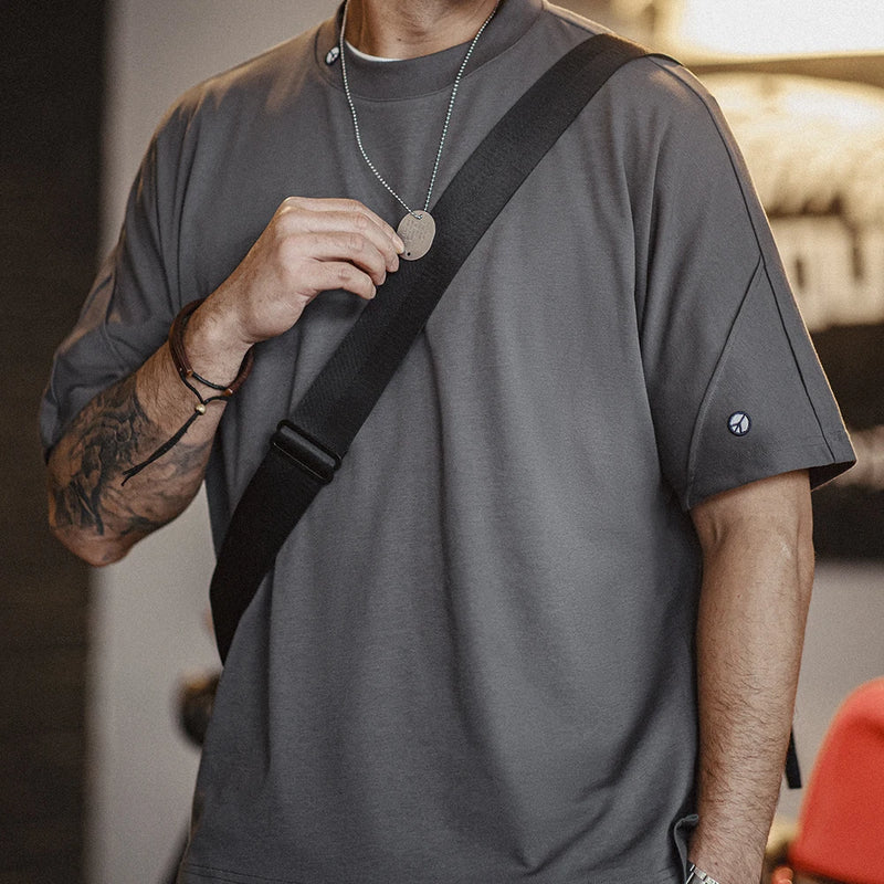 អាវយឺតដៃខ្លី Maden Casual 3A ប្រឆាំងបាក់តេរី ស្ងួតលឿន កីឡា បញ្ចេញខ្យល់បាន ពណ៌រឹង សម្រាប់បុរស រដូវក្តៅ