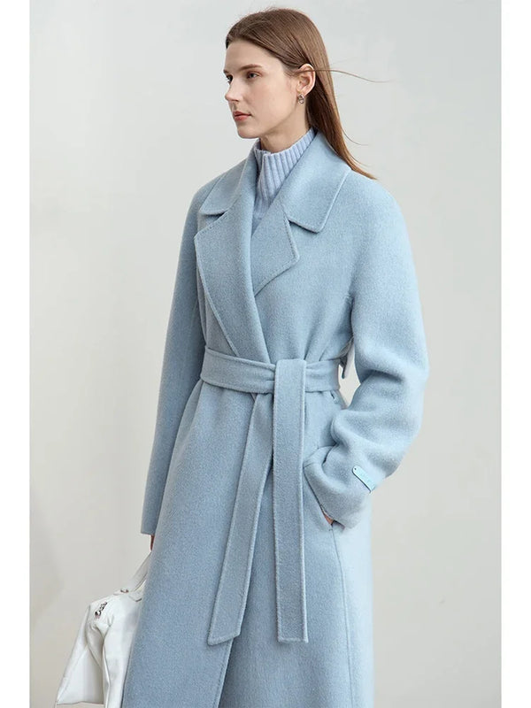 អាវក្រៅ AMII Minimalism Lapel Collar Sleeve Raglan សម្រាប់ស្ត្រី រោមចៀម Camel Cashmere អាវក្រៅពីរជាន់ រដូវរងា 2026 12444219