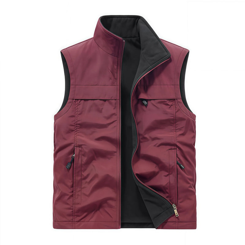 2026 Autumn winter Warm Thickened fleece double-sided  vest Men's Vest Jacket  Outerwear slim fit Jacket Casual Style