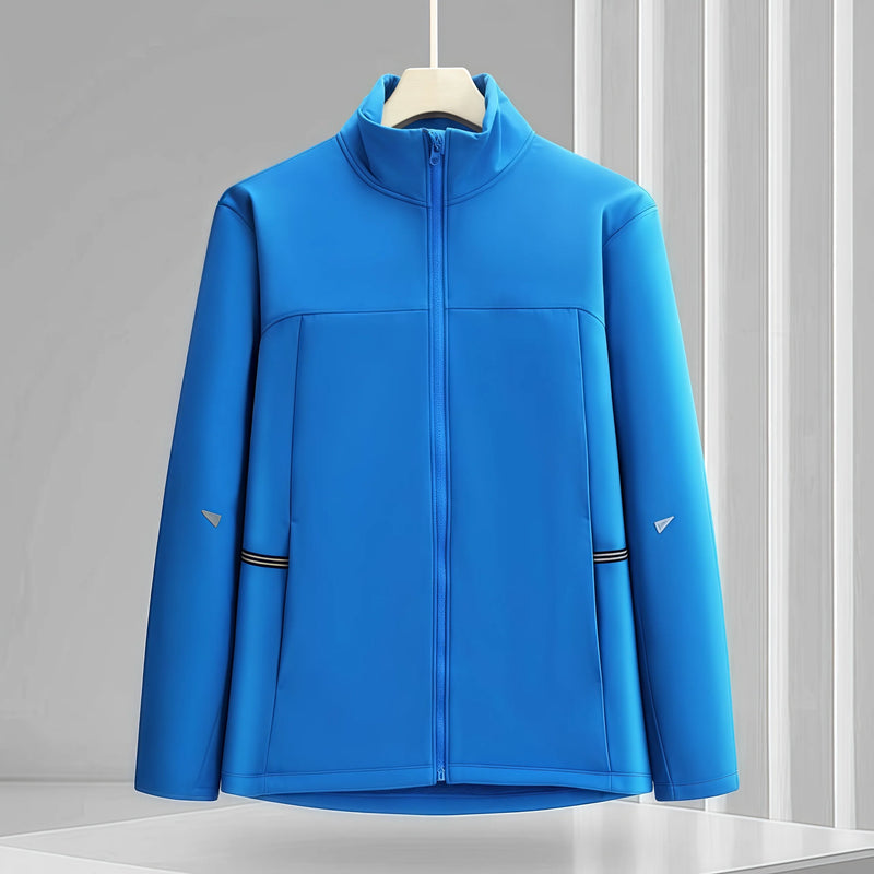 2026 New Autumn loose soft-shell business stand-up collar single-layer one-piece windbreaker for men and women waterproof