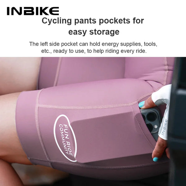 INBIKE 2025 Women's Cycling Shorts Summer Bicycle Pants Tights High Elasticity Biker Short Woman with Pockets Cycling Clothing