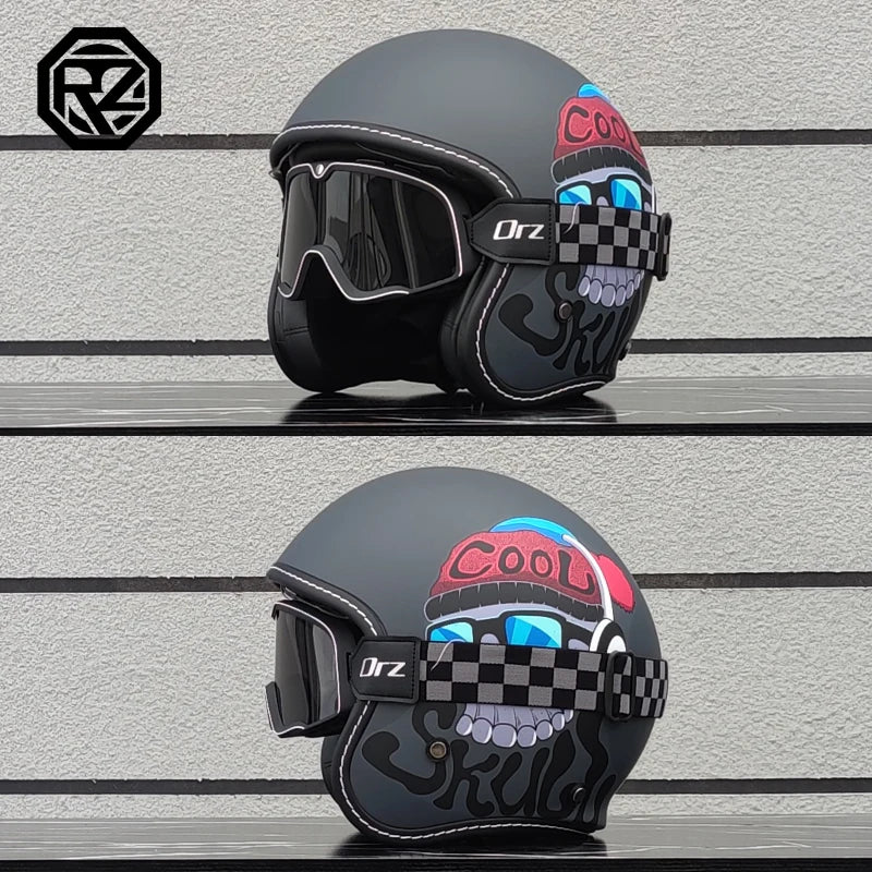 2025 High Quality Retro 3/4 Motorcycle Helmet Capacity de Moto Couple Half Helmet DOTcascos para Motos