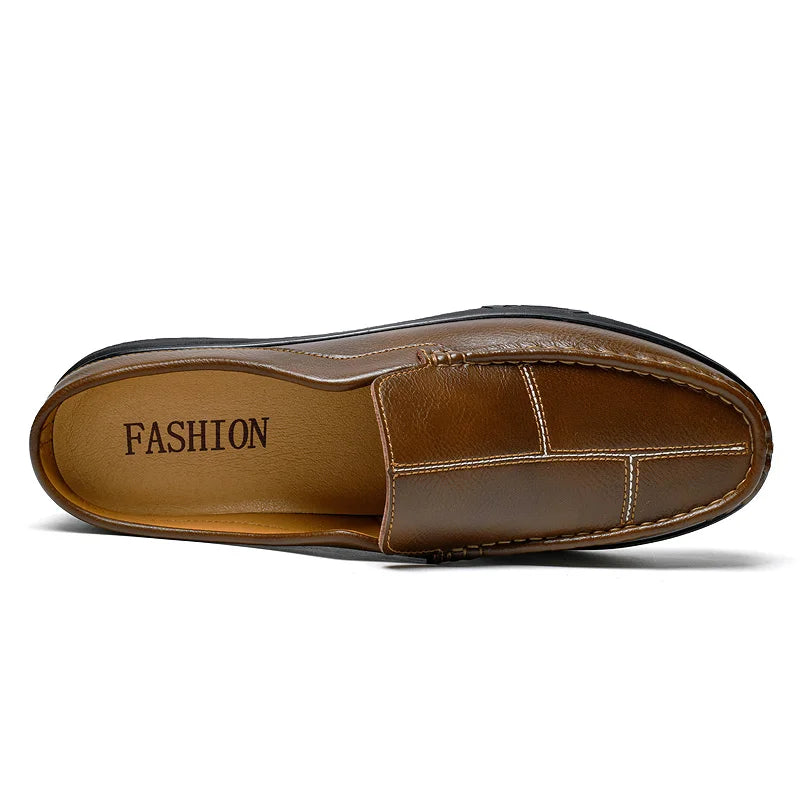Italian Designer Half Shoes for Men Mules Loafers Mens Slip-ons Backless Flats Indoor Outdoor Comfortable Big SIze 49 50 51