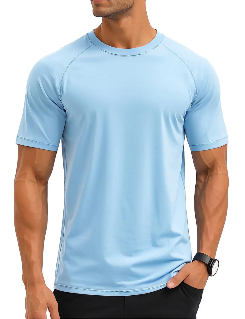 TACVASEN Mens Summer UPF 50+ Quick Dry T-Shirt Surf Swim Short Sleeve Shirts Athletic Performance Rash Guard Water Shirts Beach