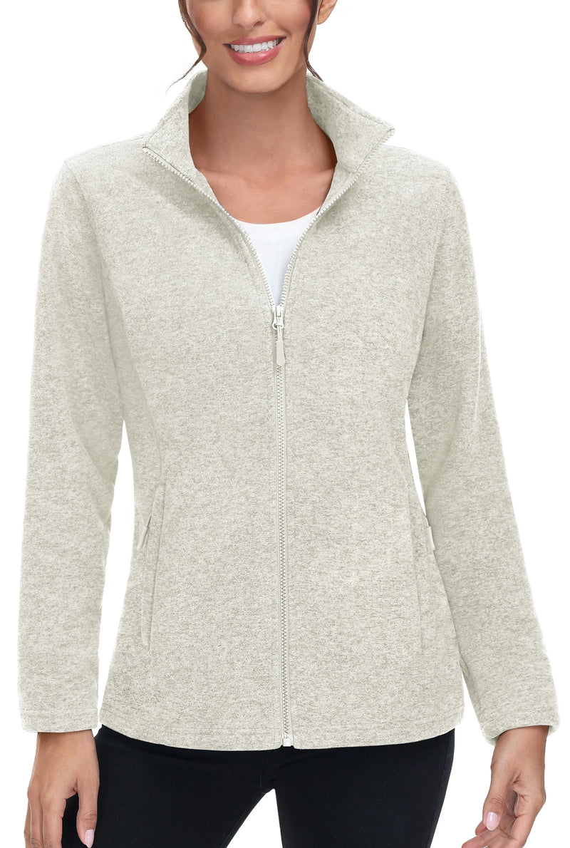 TACVASEN Spring/Autumn Lightweight Fleece Jackets Womens Sports Warm Sweatshirts Thermal Casual Turtleneck Sweater Coats Tops
