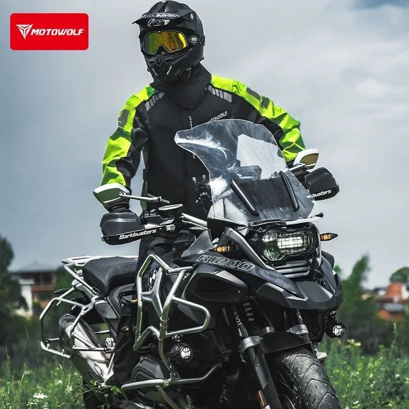 អាវភ្លៀងការពារទឹកម៉ូតូ MOTOWOLF អាវការពារភ្លៀងសម្រាប់ជិះម៉ូតូ អាវការពារភ្លៀងសម្រាប់អ្នកជិះតែម្នាក់ ខោការពារភ្លៀង