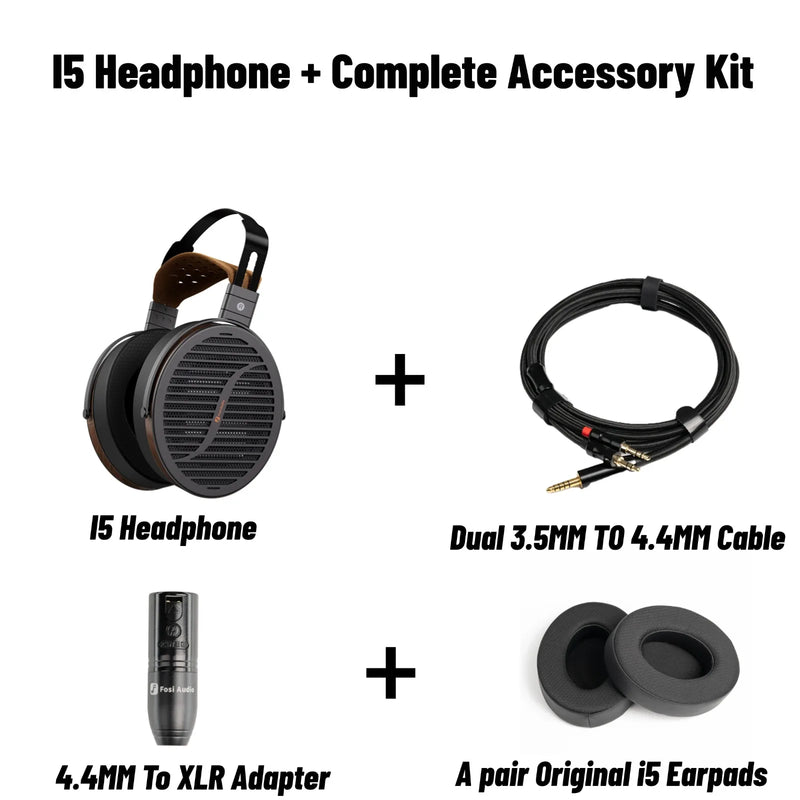 កាសស្តាប់ត្រចៀក Fosi Audio I5 Open-Back Planar Magnetic ជាមួយនឹង Diaphragm 97mm កាសស្តាប់ត្រចៀកមានខ្សែសម្រាប់ម៉ូនីទ័រ Hifi អាជីពសម្រាប់ស្ទូឌីយោ