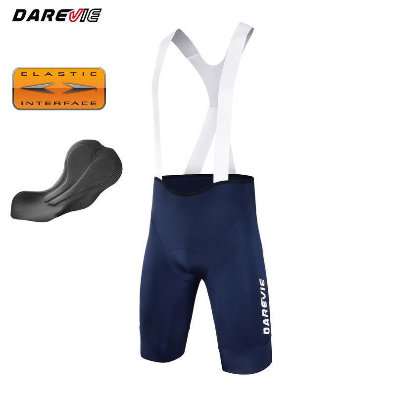 ខោខ្លីជិះកង់ DAREVIE ម៉ាក Recycle Italy Elastic Interface® 80kg/m³ Pad Bretelelle សម្រាប់បុរស ធន់នឹងការកកិត