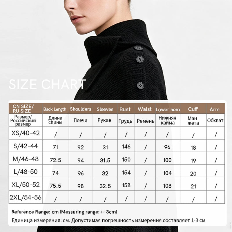 អាវយឺតក Turtleneck ដៃអាវ Batwing អាវមិនស្មើគ្នាសម្រាប់នារី រលុង សមល្មម អាវយឺតរដូវរងាសម្រាប់នារីធ្វើដំណើរទៅធ្វើការ 12644072