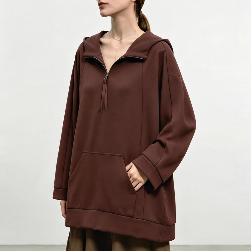 Amii Women's Oversized Hoodie Mid-Length Batwing Sleeve Casual Commuter Pullover Autumn Sweatshirt 2026 Female Clothing 12643024