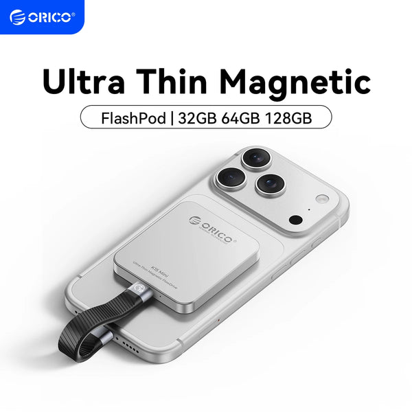 ORICO Mini Magnetic External SSD FlashPod for iPhone 18 17 16 15 Pro/Max 150MB/s Portable Solid State 32GB 64GB 128GB