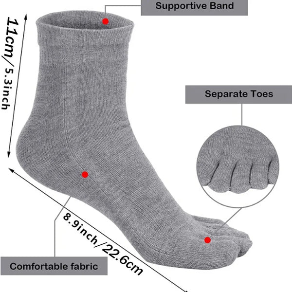 WRELS 1/2/3 Pairs Running 5 Finger Socks Moisture Wicking Toe Socks Women Anti‑Blister Breathable Hiking Athletic Crew Socks