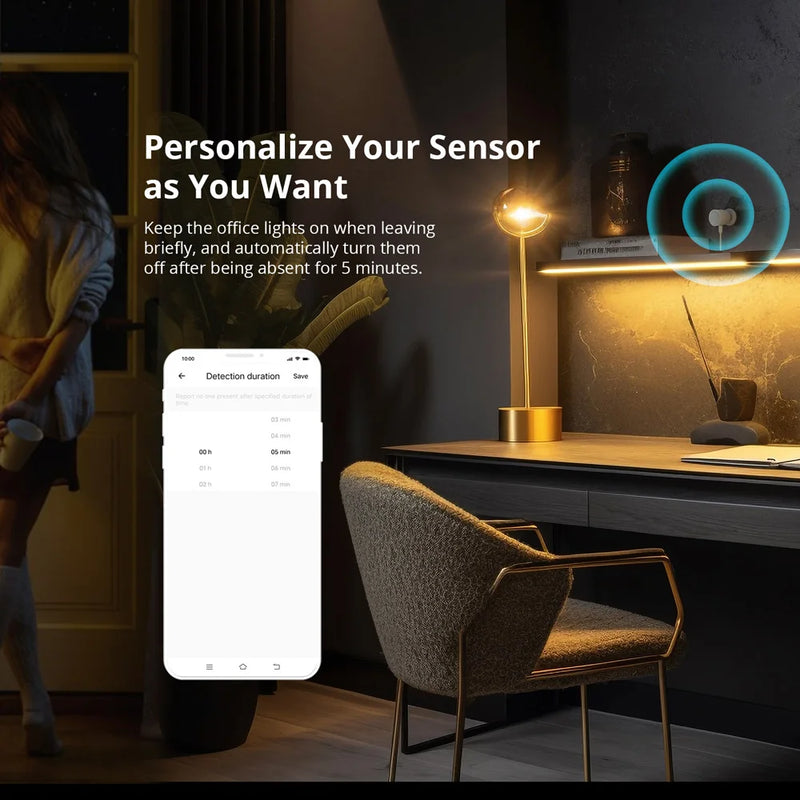 SONOFF SNZB-06P Zigbee Human Presence Sensor Light Sensing Microwave Radar Smart Home via ZBBridge-P eWeLink Alice Alexa Google