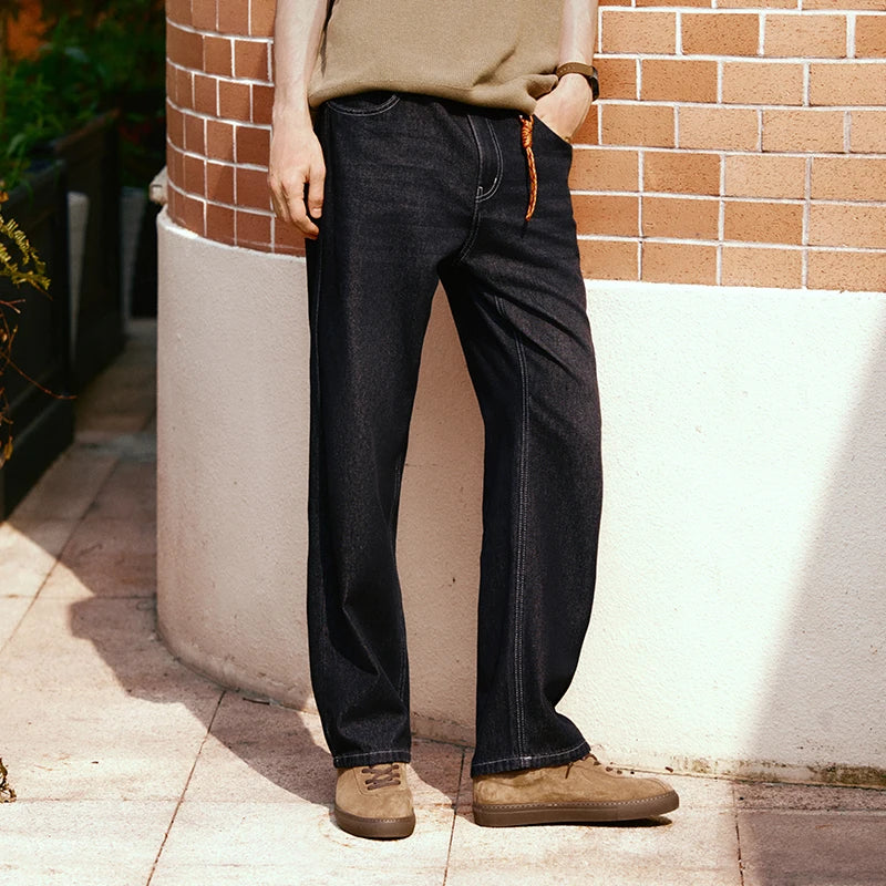 Semir Loose Pants Retro Men 2025 Spring Straight Denim Basic Casual Trousers Long Cut Comfortable Relaxed Style