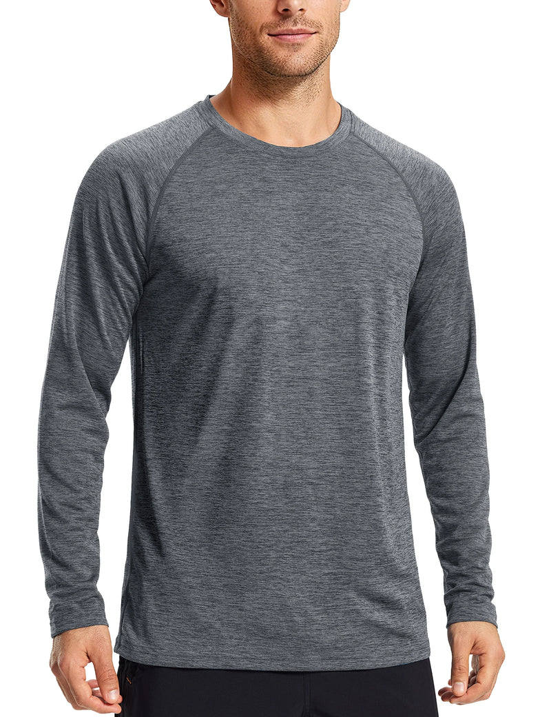 TACVASEN Men's Spring UPF 50+ Fishing T-Shirt Long Sleeve Quick Dry Breathable Outdoor Athletic Tee for Hiking Running Workout
