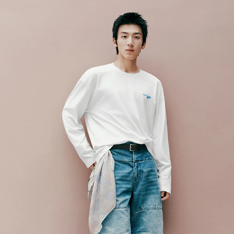 Semir Men Tshirt Long Sleeve Pet Graphic Moisture Wicking Quick Dry Crew Neck Casual Autumn Top Daily Wear 2026
