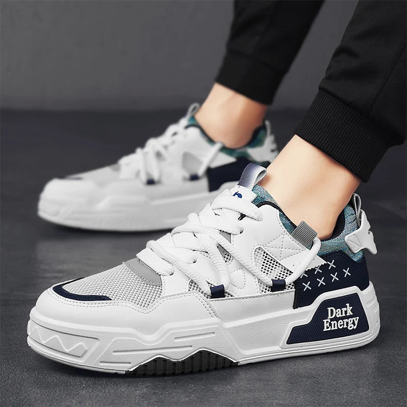 Men's Thick sole casual shoes four seasons new breathable light soft-sole outdoor flat walking shoes fashion sports board shoes