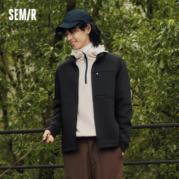 អាវក្រៅបុរស Semir មានបីស្រទាប់ មានមួក មានមុខងារច្រើនមុខងារ សម្រាប់ពាក់ក្រៅផ្ទះ ការពារទឹក ការពារខ្យល់ រដូវស្លឹកឈើជ្រុះ ឆ្នាំ២០២៦