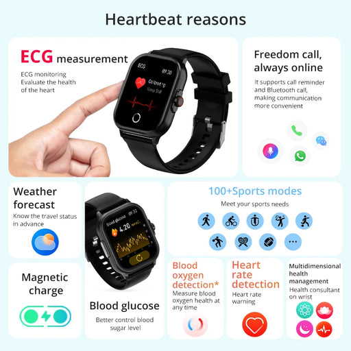 [2023 New] COLMi C63 ECG+PPG Blood Oxygen Health Smart Watch 2.01" Display IP68 Waterproof 7 Days Battery Life Smartwatch