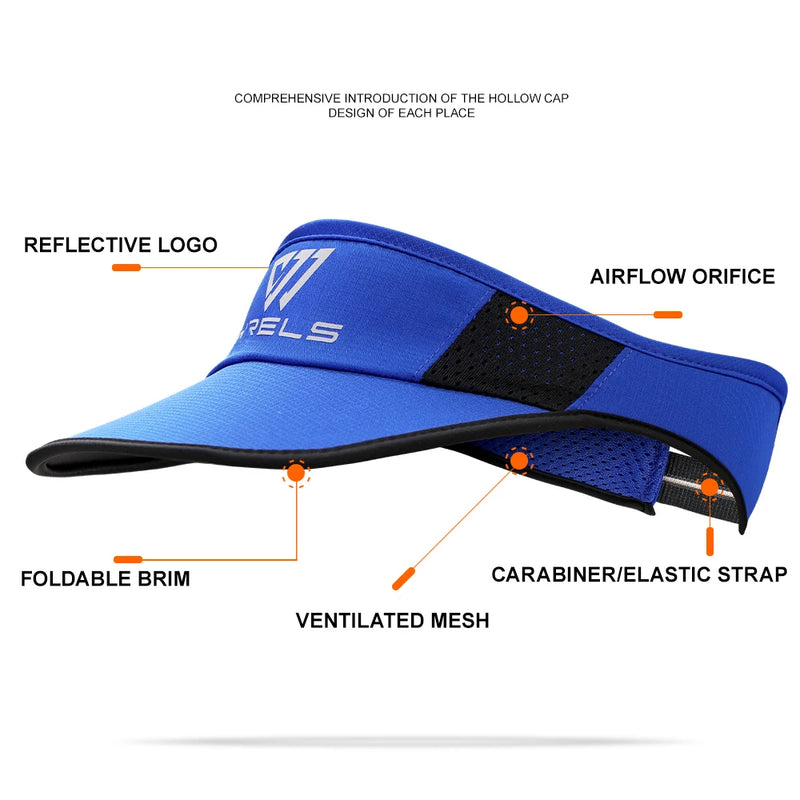 WRELS Cooling Stretchy Visor Men Mesh Baseball Cap Summer Outdoor Sports Cap Lightweight Running Sun Protection Visor No Slip Ca